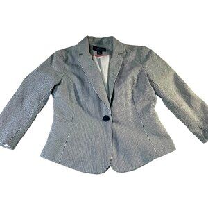 Seersucker Striped Blazer Preppy Coastal Summer Jacket S